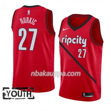 Portland Trail Blazers Jusuf Nurkic 27 2018-19 Nike Punainen Pelipaidat Swingman - Lasten